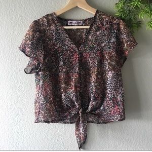 Oona & Maud floral tied crop top